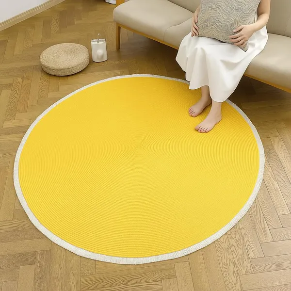 Braided_Cotton_Dori_Round_Carpet_Modern_Traditional_Design_Clr_Yellow_And