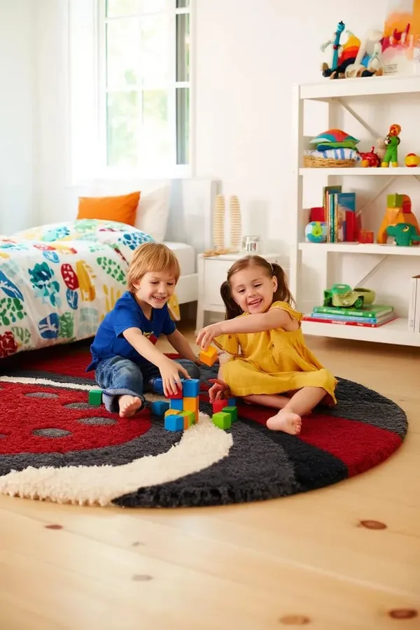 Premium_Shaggy_Round_Rug_Ultra_Soft_Bedroom_Living_Room_Hall_Modern_Carpet_For_Home_Decor_Color_Red_Black_3_D
