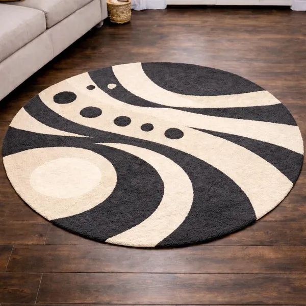 Premium_Shaggy_Round_Rug_Ultra_Soft_Bedroom_Living_Room_Hall_Modern_Carpet_For_Home_Decor_Color_Grey_Beige_3_D
