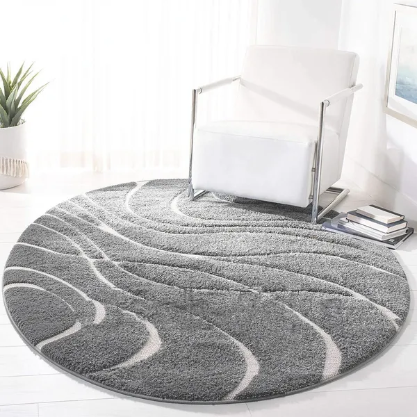 Premium_Shaggy_Round_Rug_Ultra_Soft_Bedroom_Living_Room_Hall_Modern_Carpet_For_Home_Decor_Color_Grey_Ivory_3_D