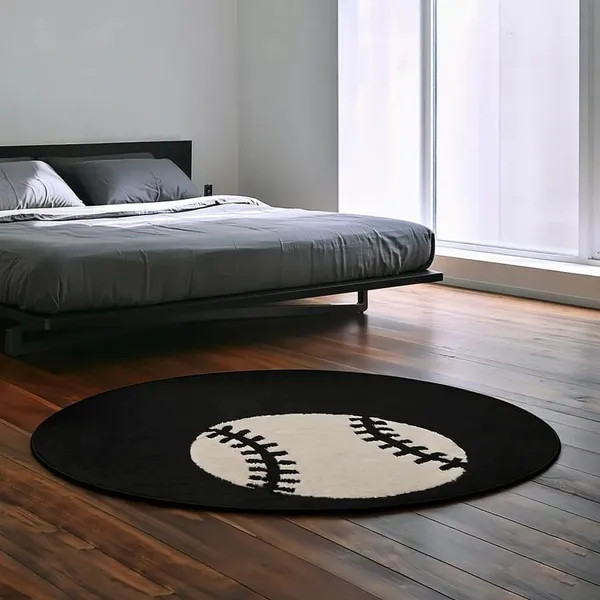 Premium_Shaggy_Round_Rug_Ultra_Soft_Bedroom_Living_Room_Hall_Modern_Carpet_For_Home_Decor_Color_Black_White_3_D