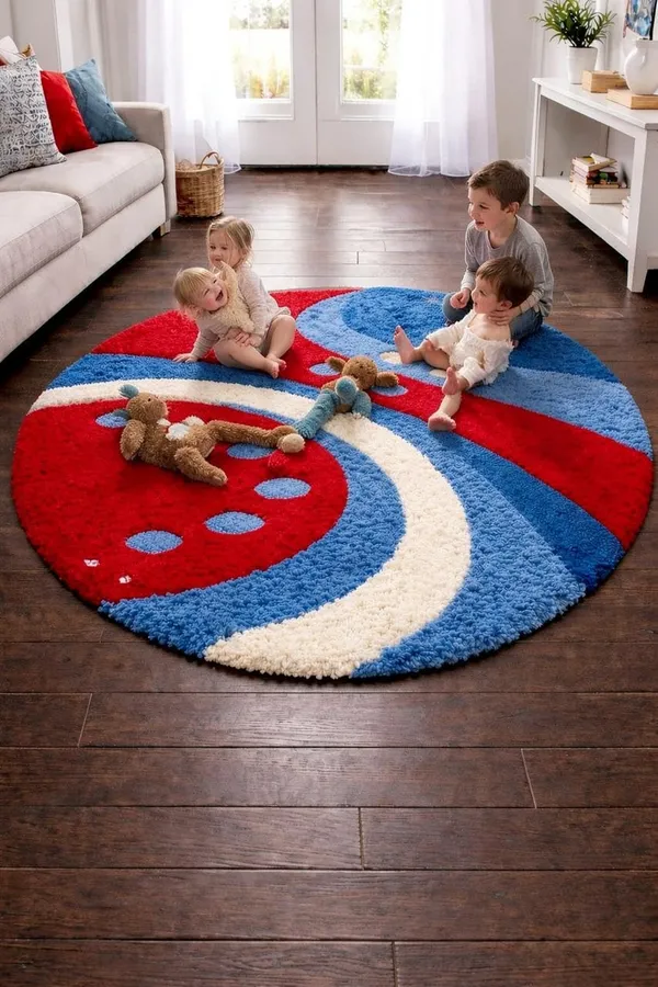 Premium_Shaggy_Round_Rug_Ultra_Soft_Bedroom_Living_Room_Hall_Modern_Carpet_For_Home_Decor_Color_Red_Turquoise_3_D