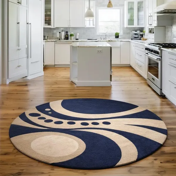 Premium_Shaggy_Round_Rug_Ultra_Soft_Bedroom_Living_Room_Hall_Modern_Carpet_For_Home_Decor_Color_Blue_Beige_3_D