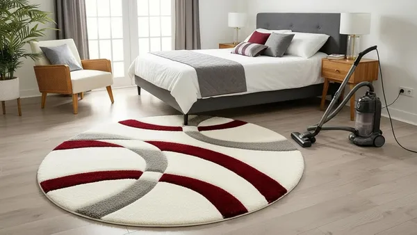Premium_Shaggy_Round_Rug_Ultra_Soft_Bedroom_Living_Room_Hall_Modern_Carpet_For_Home_Decor_Color_Ivory_Maroon_3_D