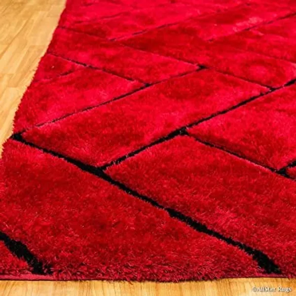 Ultra_Soft_Shaggy_Carpet_For_Living_Room_Bedroom_Fluffy_Modern_Area_Rug_Break_Red_3_D