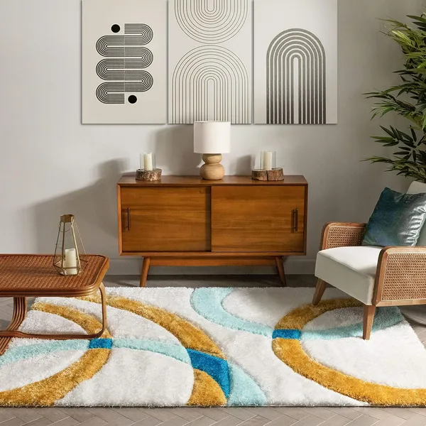 Ultra_Soft_Shaggy_Carpet_For_Living_Room_Bedroom_Fluffy_Modern_Area_Rug_Ivory_And_Turquoise_3_D