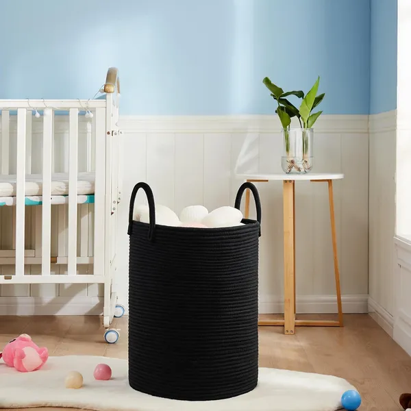 Large_Cotton_Storage_Basket_For_Living_Room_Bedroom_Nursery_Laundry_Toys_Clothes_Home_Organizer_Black