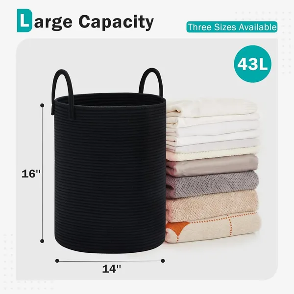 Large_Cotton_Storage_Basket_For_Living_Room_Bedroom_Nursery_Laundry_Toys_Clothes_Home_Organizer_Black