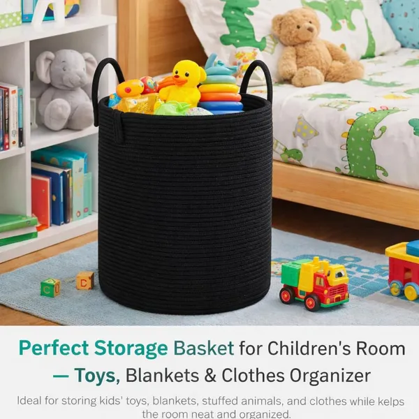 Large_Cotton_Storage_Basket_For_Living_Room_Bedroom_Nursery_Laundry_Toys_Clothes_Home_Organizer_Black
