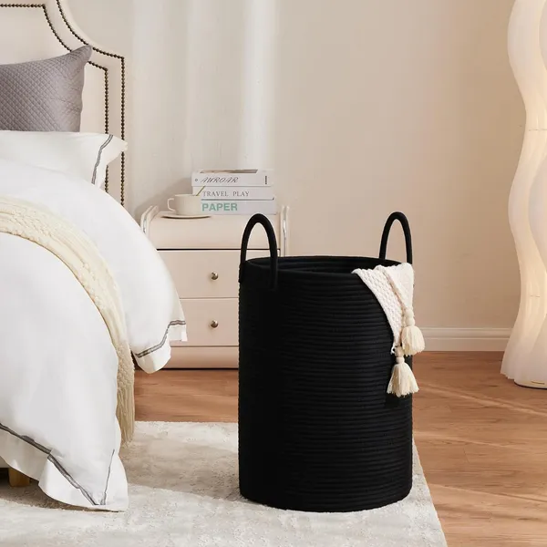 Large_Cotton_Storage_Basket_For_Living_Room_Bedroom_Nursery_Laundry_Toys_Clothes_Home_Organizer_Black