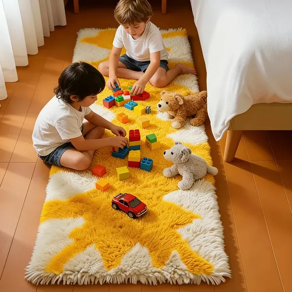 Shaggy_Runner_Carpet_Soft_Fluffy_Modern_Design_Rug_For_Hallway_Bedroom_Living_Room_Etc_Color_Yellow