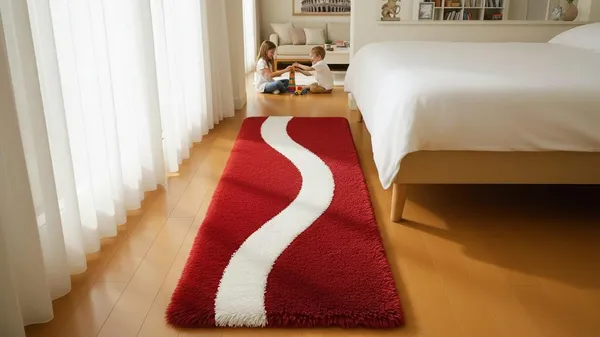 Shaggy_Runner_Carpet_Soft_Fluffy_Modern_Design_Rug_For_Hallway_Bedroom_Living_Room_Etc_Color_Maroon_Ivory