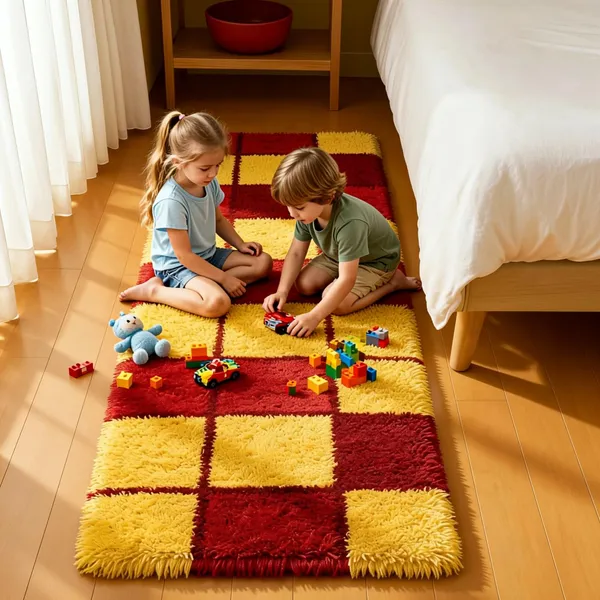 Shaggy_Runner_Carpet_Soft_Fluffy_Modern_Design_Rug_For_Hallway_Bedroom_Living_Room_Etc_Color_Yellow_Red
