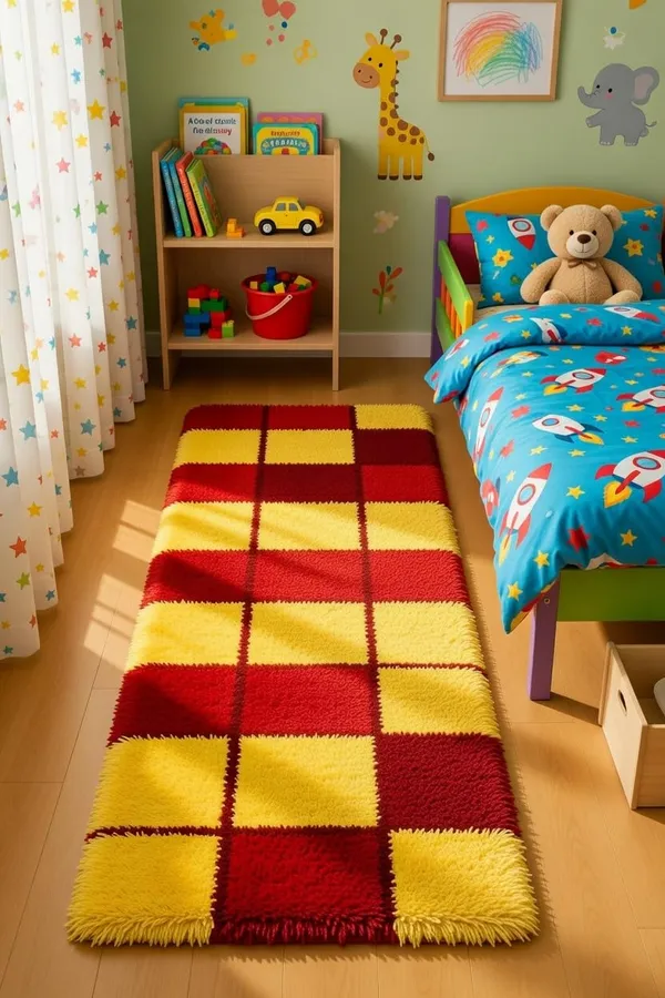 Shaggy_Runner_Carpet_Soft_Fluffy_Modern_Design_Rug_For_Hallway_Bedroom_Living_Room_Etc_Color_Yellow_Red