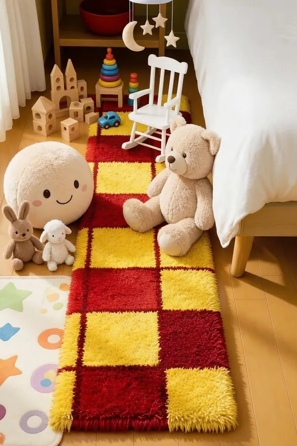 Shaggy_Runner_Carpet_Soft_Fluffy_Modern_Design_Rug_For_Hallway_Bedroom_Living_Room_Etc_Color_Yellow_Red