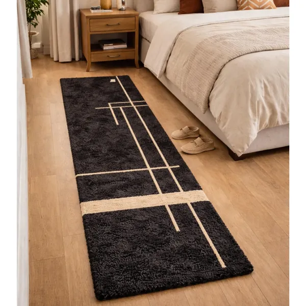 Shaggy_Runner_Carpet_Soft_Fluffy_Modern_Design_Rug_For_Hallway_Bedroom_Living_Room_Etc_Color_Black