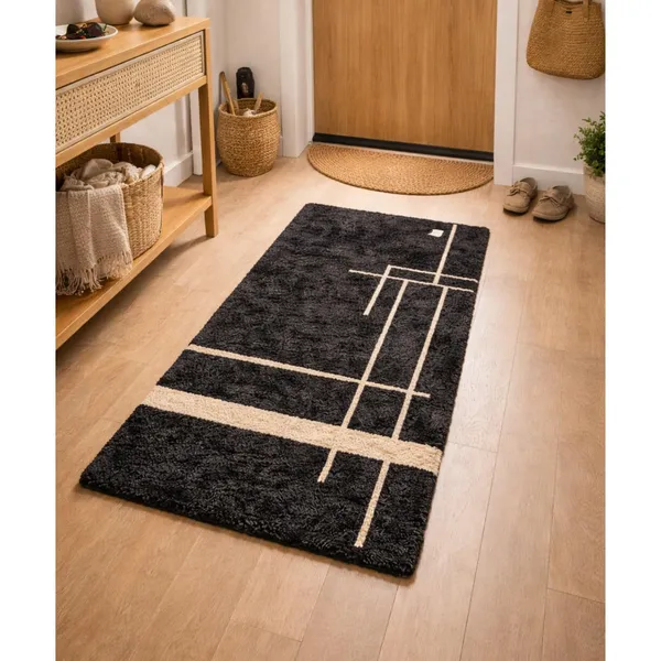 Shaggy_Runner_Carpet_Soft_Fluffy_Modern_Design_Rug_For_Hallway_Bedroom_Living_Room_Etc_Color_Black