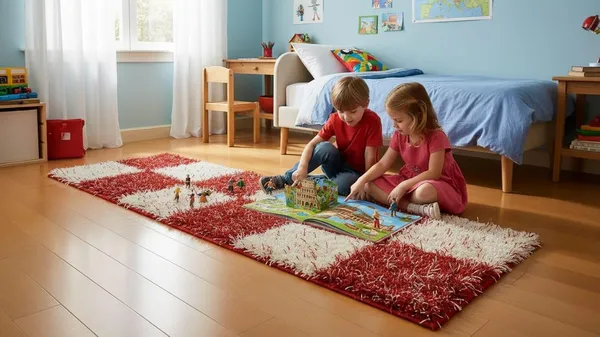 Shaggy_Runner_Carpet_Soft_Fluffy_Modern_Design_Rug_For_Hallway_Bedroom_Living_Room_Etc_Color_Ivory_Red