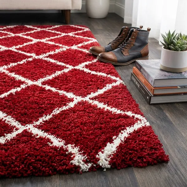 Modern_Micro_Fiber_Rug_Carpet_For_Hall_Bedroom_Kichen_Kids_Room_Baby_Room_Etc_Color_Red_And_Ivory
