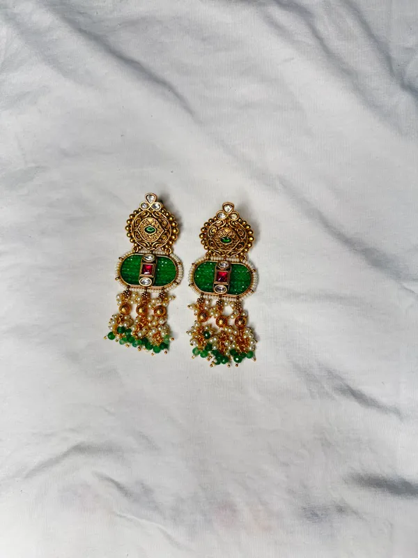Multicolor_Antique_Gold_Meenakari_Necklace_&_Earring_Set_For_Women