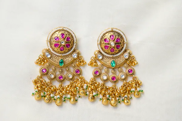 Gold_Toned_Pink_Green_Stone_Chandbali_Earrings_For_Women