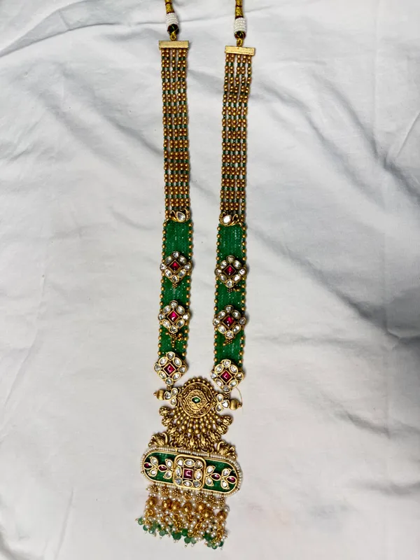 Multicolor_Antique_Gold_Meenakari_Necklace_&_Earring_Set_For_Women