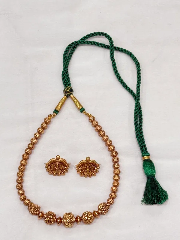 Antique_Gold-Toned_Beaded_Necklace_Set_With_Green_Tassel_Earrings_For_Women