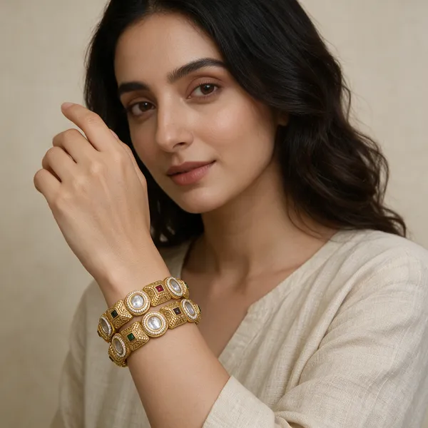 Gold-Toned_Alloy_Kundan_White_Red_Green_Stone_Bangle_Set_For_Women