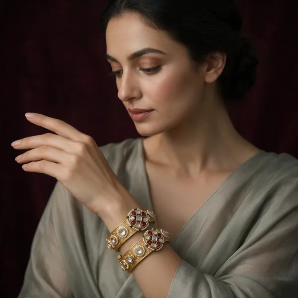 Gold-Toned_Kundan_Bangles_With_Red_Green_Stone_Embellishments_For_Women