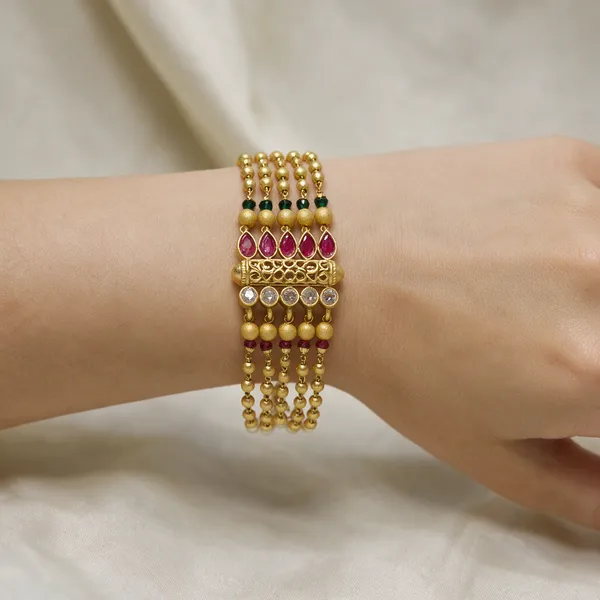 Multicolor_Alloy_Kundan_Ruby_Pearl_Multi-Strand_Bracelet_For_Women
