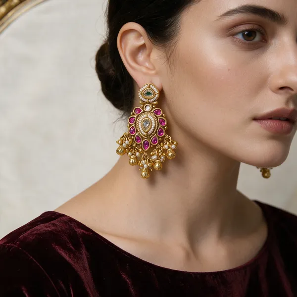 Gold-Toned_Pink_Stone_Pearl_Drop_Chandbali_Earrings_For_Women