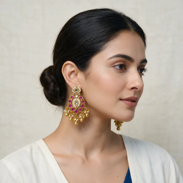 Gold-Toned_Pink_Stone_Pearl_Drop_Chandbali_Earrings_For_Women