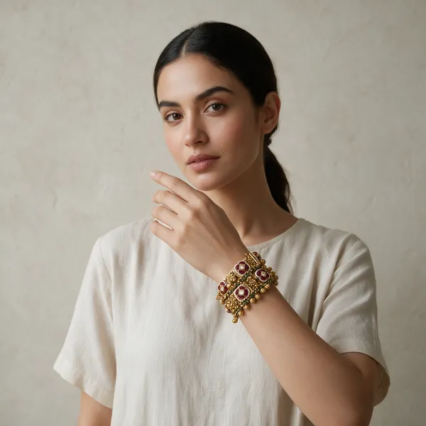 Gold-Toned_Ruby_Polki_Kundan_Temple_Bangle_For_Women
