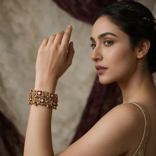 Gold-Toned_Ruby_Polki_Kundan_Temple_Bangle_For_Women