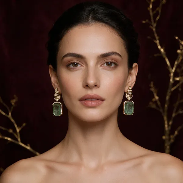 Green_Gold-Toned_Copper_Alloy_Emerald_Stone_Drop_Earrings_For_Women