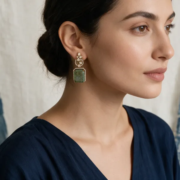 Green_Gold-Toned_Copper_Alloy_Emerald_Stone_Drop_Earrings_For_Women