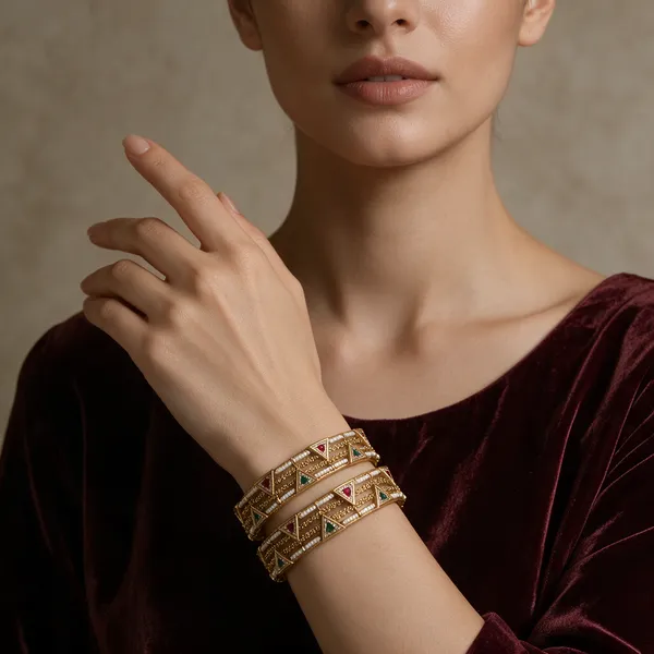 Gold-Toned_Copper_Alloy_Kundan_Meenakari_Pearl_Bangles_For_Women