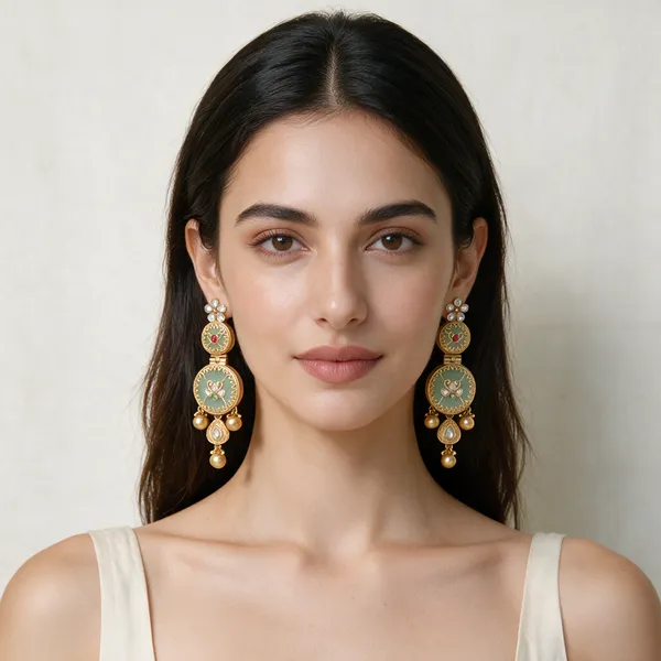 Multicolor_Gold_Toned_Mint_Green_Kundan_Pearl_Drop_Earrings_For_Women