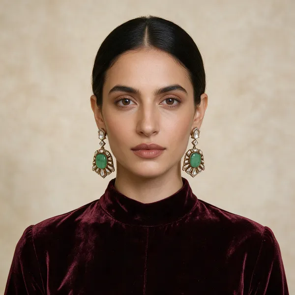 Gold-Toned_Mint_Green_Kundan_Rectangular_Stone_Drop_Earrings_For_Women