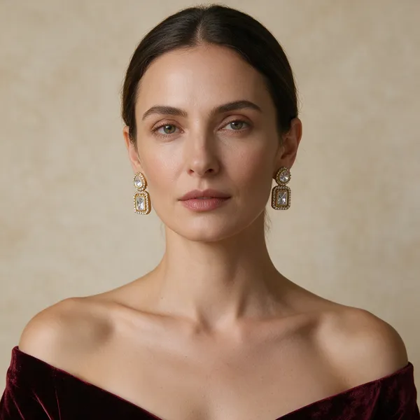 Gold-Toned_Two-Tier_Crystal_Drop_Earrings_For_Women