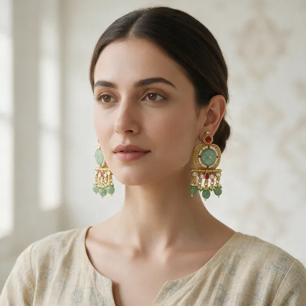 Gold-Toned_Mint_Green_Ruby_Red_Kundan_Chandbali_Earrings_For_Women