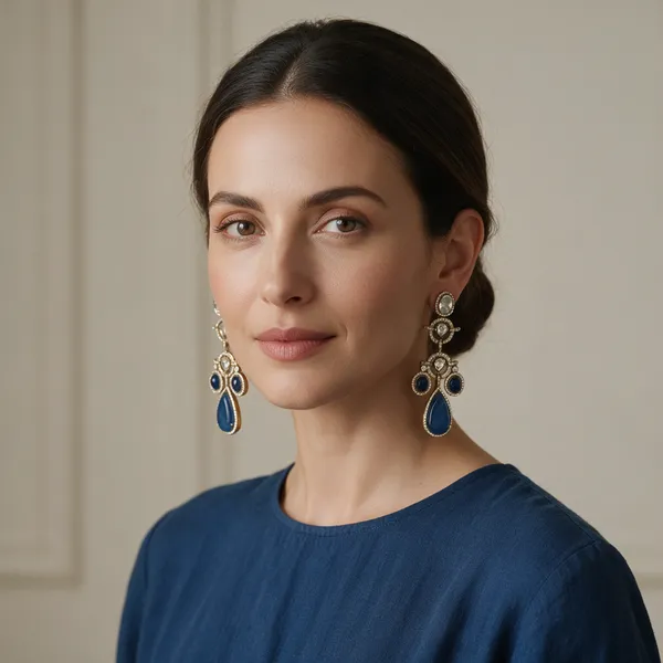 Gold-Toned_Copper_Alloy_Sapphire_Blue_Stone_Drop_Earrings_For_Women