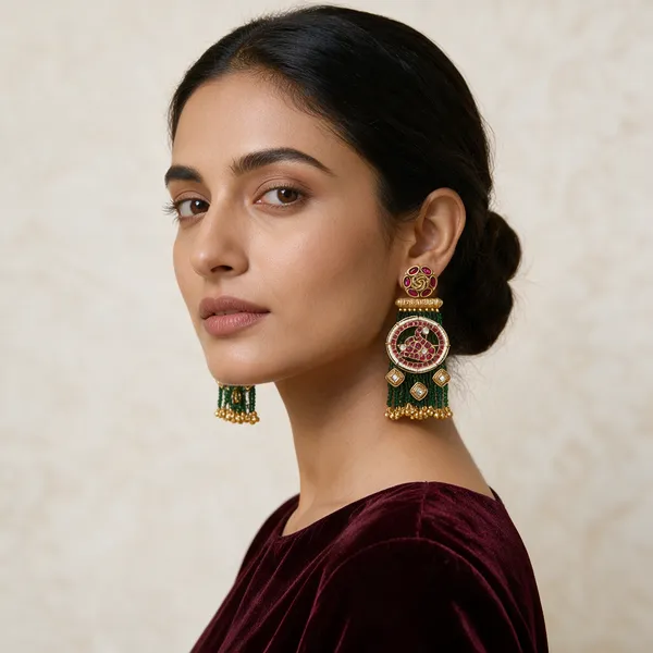 Gold-Toned_Kundan_Bead_Tassel_Earrings_For_Women