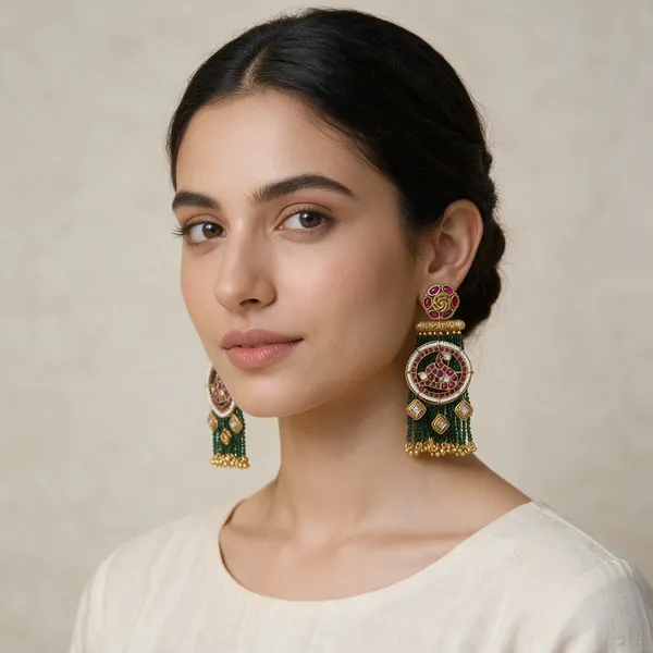 Gold-Toned_Kundan_Bead_Tassel_Earrings_For_Women