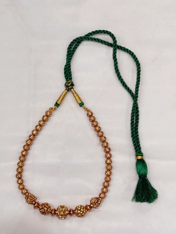 Antique_Gold-Toned_Beaded_Necklace_Set_With_Green_Tassel_Earrings_For_Women