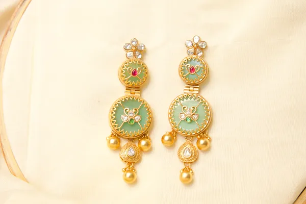 Multicolor_Gold_Toned_Mint_Green_Kundan_Pearl_Drop_Earrings_For_Women