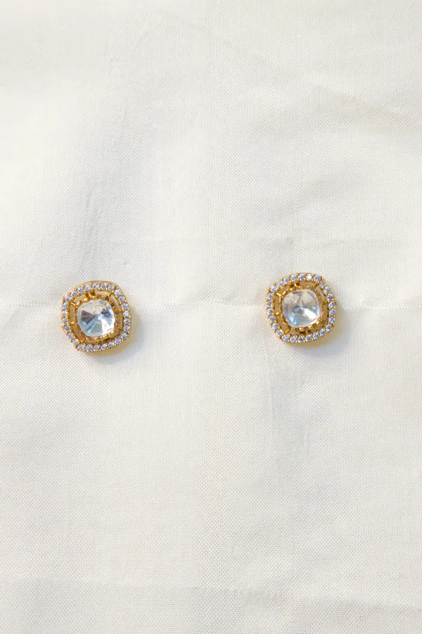 Gold_Toned_Crystal_Halo_Stud_Earrings_For_Women