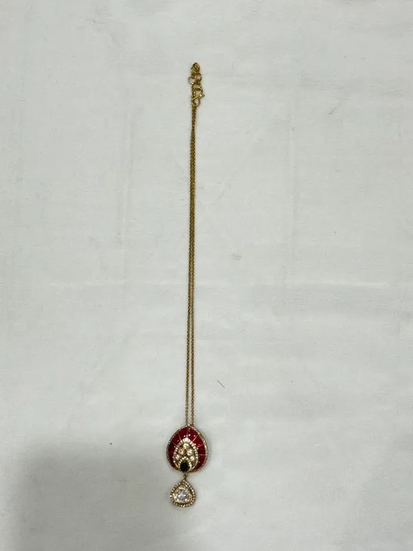 Red_Gold-Toned_Copper_Alloy_Crystal_Pendant_Necklace_Set_For_Women