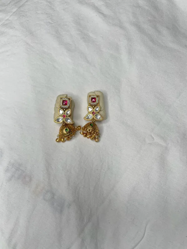 Multicolor_Antique_Gold_Kundan_Meenakari_Choker_Necklace_Set_For_Women