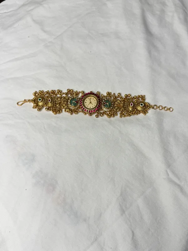 Multicolor_Alloy_Antique_Kundan_Bracelet_Watch_For_Women